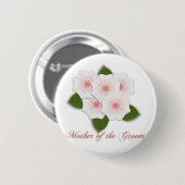 KRW-Kirschblüten-Mutter des Bräutigams Button (Vorne & Hinten)