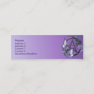 KRW lila BlumenWiccan Pentagram-kundenspezifische Mini Visitenkarte