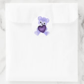 KRW Lila Teddy Runder Aufkleber (Tasche)