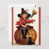 KRW Little Hexe Vintag Halloween Postkarte (Vorne/Hinten)