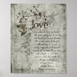 KRW Love is Patient Corinthians Bible Quote Poster