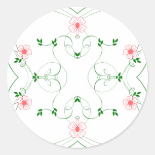 KRW Love Pink Floral 1,5 Zoll Aufkleber