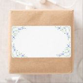 KRW Lovely Blue Floral Blank Shipping Label (Insitu)