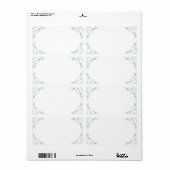 KRW Lovely Blue Floral Blank Shipping Label (Vorne)