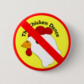 KRW lustig keine Huhn-Tanz-Hochzeit Button (Vorderseite)