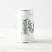 KRW - M - Keltischer mit Monogramm Stein Bierglas (Vorderseite Links)