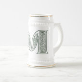 KRW - M - Keltischer mit Monogramm Stein Bierglas (VorderseiteRechts)