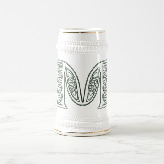 KRW - M - Keltischer mit Monogramm Stein Bierglas (Mittel)