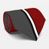 KRW - N - Retro rote graue mit Monogramm Krawatte (Gerollt)