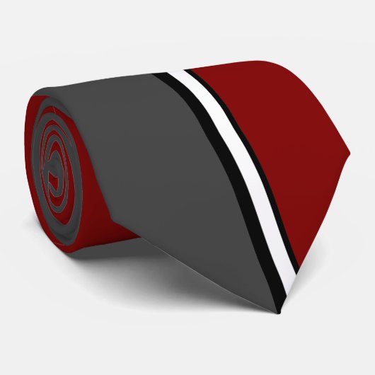 KRW - N - Retro rote graue mit Monogramm Krawatte (Gerollt)