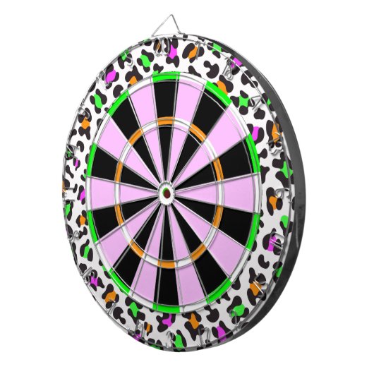 KRW-Neonleopard-DruckGirly Dartboard Dartscheibe (Vorderseite rechts)