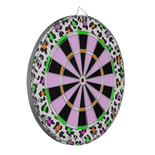 KRW-Neonleopard-DruckGirly Dartboard Dartscheibe (Vorderseite Links)