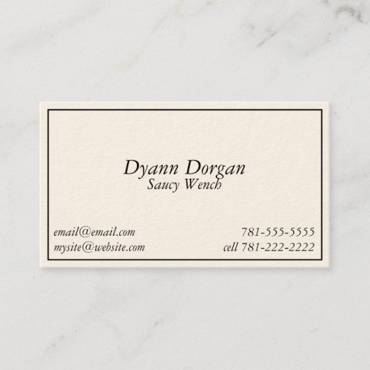 KRW-Neuheits-Witz-freche Mädchen-Visitenkarte Visitenkarte (Vorderseite)