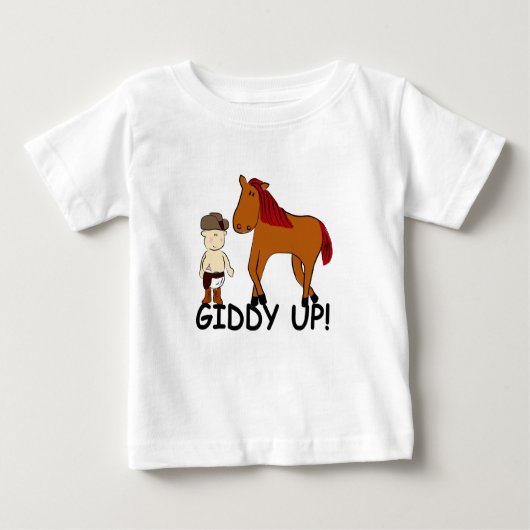 KRW Niedlich Giddy Up Horsie Baby Cowboy Baby T-shirt (Vorderseite)