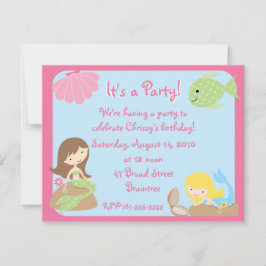 KRW Niedlich Mermaid Geburtstagspartei Einladungen