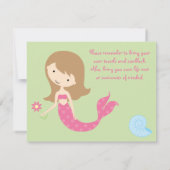 KRW Niedlich Mermaid Pool-Party Einladungen (Rückseite)