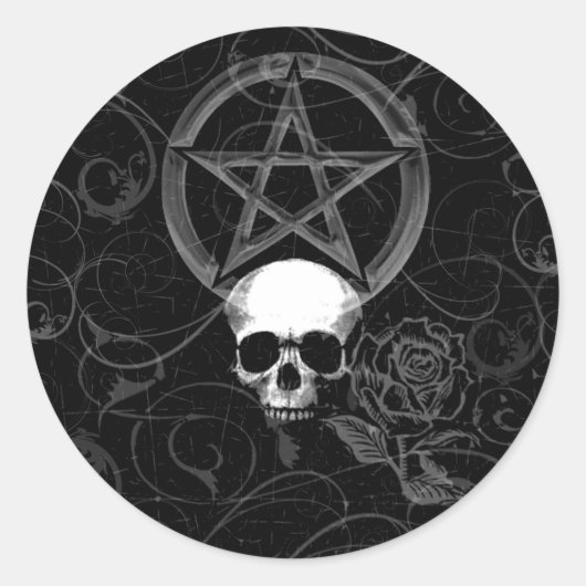 KRW Pagan Grunge Skull Runder Aufkleber (Vorderseite)