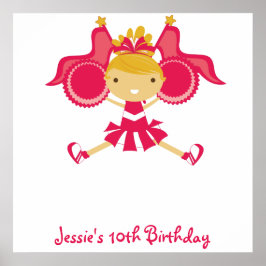 KRW Pink Cheerleader Birthday Autograph Poster