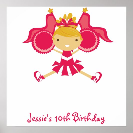 KRW Pink Cheerleader Birthday Autograph Poster (Vorne)