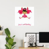 KRW Pink Cheerleader Birthday Autograph Poster (Heimbüro)