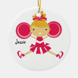 KRW Pink Cheerleader Individuelle Name Ornament