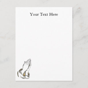 KRW Praying Hands 4.25x5.5 Blue Custom Einladung