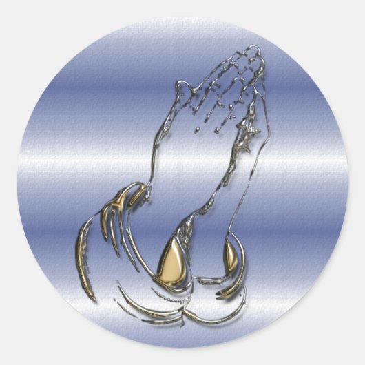 KRW Praying Hands 4,5 Zoll blaue Aufkleber (Vorderseite)
