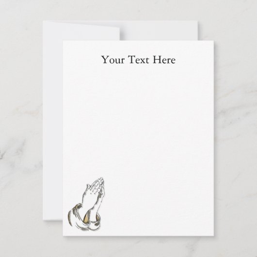 KRW Praying Hands 5.25x5.25 Blue Custom Einladung (Vorderseite)