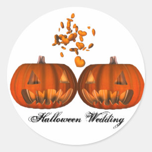 KRW Pumpkin Liebe Halloween Hochzeit Runder Aufkleber
