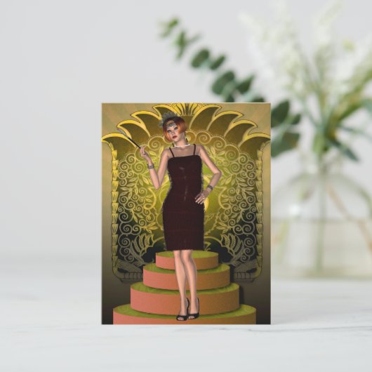 KRW Putting on Ritz Deko Flapper II Postkarte (Stehend Vorderseite)