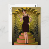 KRW Putting on Ritz Deko Flapper II Postkarte (Vorne/Hinten)