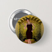 KRW Putting on the Ritz Deco Flapper II Button (Vorne & Hinten)
