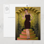 KRW Putting on the Ritz Deco Flapper II Postkarte (Vorne/Hinten)