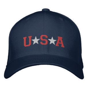 KRW Red White and Blue USA Stars bestickt Bestickte Kappe