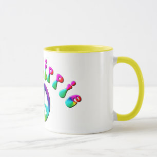 KRW Regenbogen Old Hippie Friedenszeichen Tasse