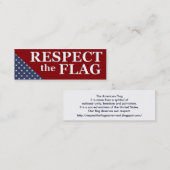 KRW-Respekt die Flagge USA-Stolz-Karte Mini Visitenkarte (Vorne/Hinten)