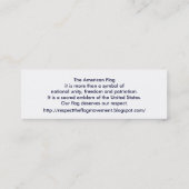 KRW-Respekt die Flagge USA-Stolz-Karte Mini Visitenkarte (Rückseite)