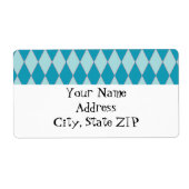 KRW Retro Blue Diamond Custom Shipping Label (Vorne)