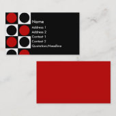 KRW Retro rote weiße und schwarze Quadrate und Visitenkarte (Vorne/Hinten)