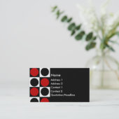 KRW Retro rote weiße und schwarze Quadrate und Visitenkarte (Stehend Vorderseite)