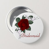 KRW-Rosen-Brautjungfern-Hochzeits-Button Button (Vorne & Hinten)