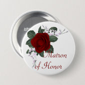 KRW-Rosen-Matrone des Ehrenhochzeits-Buttons Button (Vorne & Hinten)