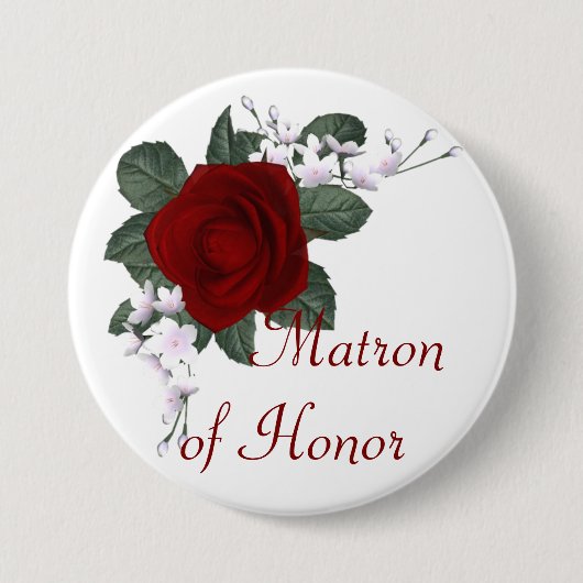 KRW-Rosen-Matrone des Ehrenhochzeits-Buttons Button (Vorderseite)