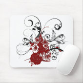 KRW-roter BlumenSchmutz Mousepad (Mit Mouse)