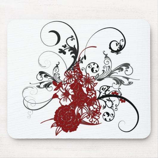 KRW-roter BlumenSchmutz Mousepad (Vorne)