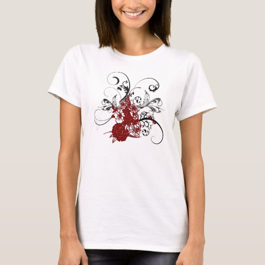 KRW-roter BlumenSchmutz T-Shirt (Vorderseite)