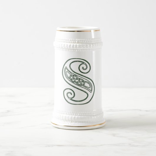 KRW - S - Celtic Mit Monogramm Stein Bierglas (Mittel)