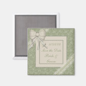 KRW Sage Green Custom Save the Date Wedding Magnet (Vorderseite/Rückseite)