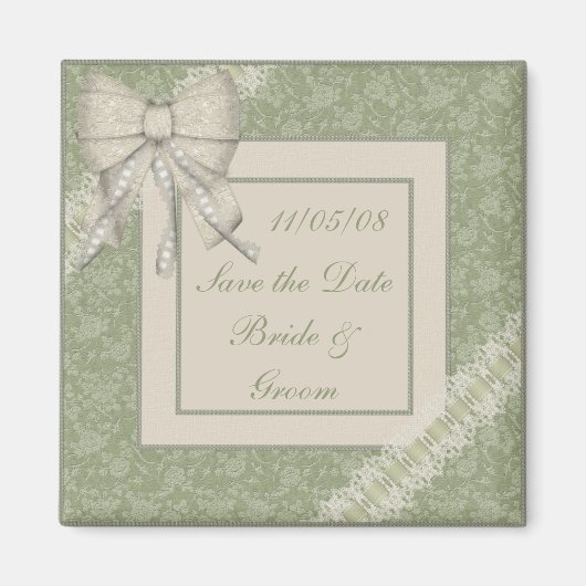 KRW Sage Green Custom Save the Date Wedding Magnet (Vorne)
