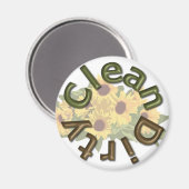 KRW Sauber und schmutzig 3 Zoll Sonnenblumen Küche Magnet (Vorderseite/Rückseite)